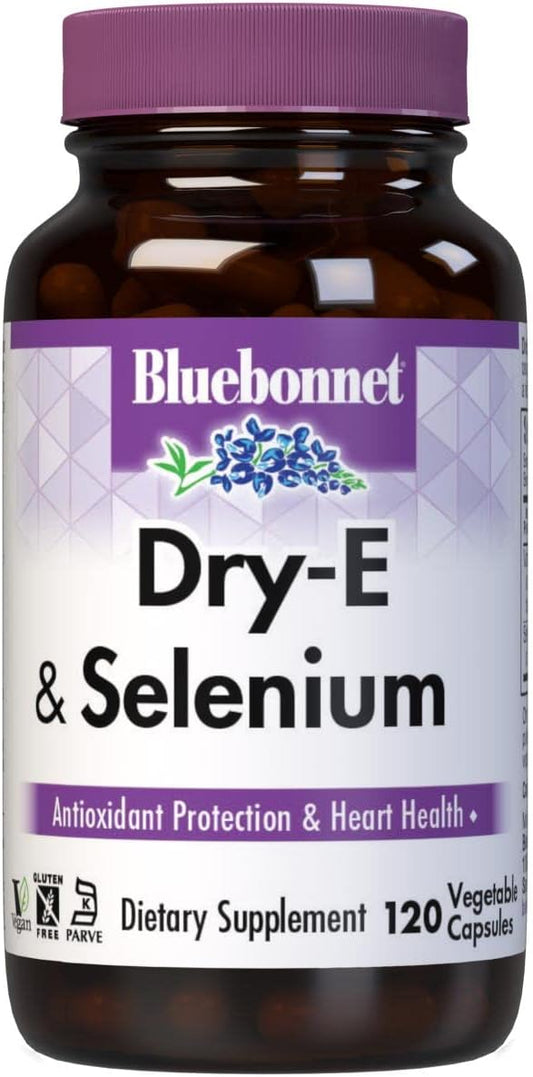 Bluebonnet Dry E-400 Iu Plus Selenium Vegetarian Capsules, 120 Count, White