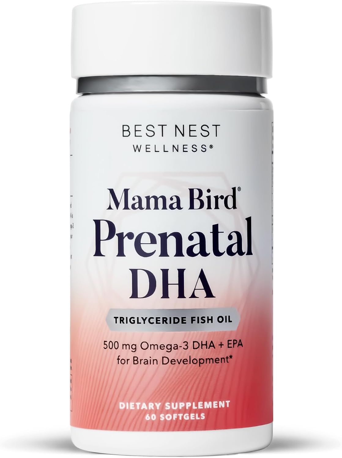 Best Nest Wellness Mama Bird Prenatal Dha Vitamin, Prenatal Omega 3 Dha Supplements, Supports Baby'S Brain & Eye Development, 500 Mg Triglyceride Fish Oil, Easy To Swallow Lemon Flavor Softgels, 60 Ct