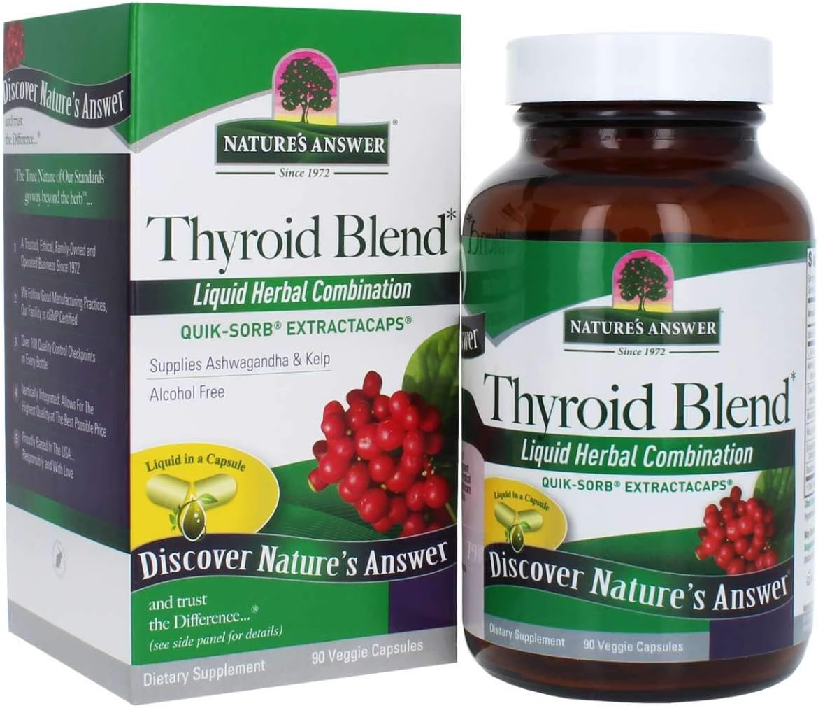 Nature's Answer Thyroid Complete Blend Vegetarian Capsules 90 Count | Promotes Thyroid Health | Natural Energy Booster | Helps with Metabolism