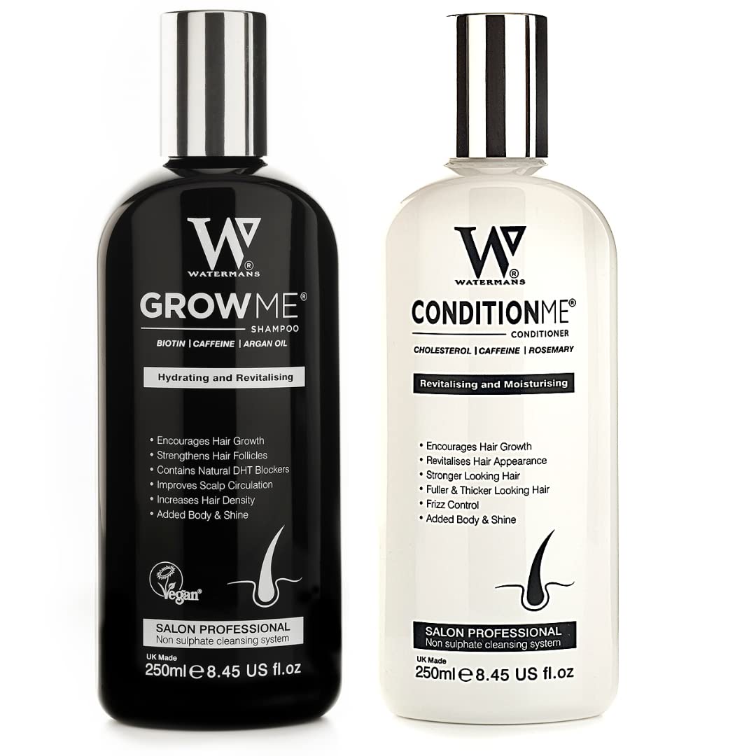 Hair Growth Shampoo & Conditioner set by Watermans - Boost your Growth, Suffering with Hair Problems Try this Award winning combo. Great for female and male hair loss problem