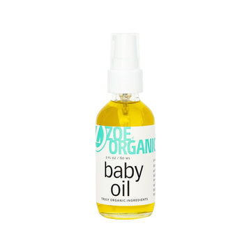 Zoe Organics - Baby Oil, Organic Calming Blend of Nutrient-Rich Oils, Moisturizes Baby’s Delicate Skin, Massage Oil, Calming Blend of Lavender and Chamomile (2 Ounces)