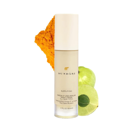 Sundari Omega 3+ And Amalaki Night Cream, 1.7 Fl Oz, Deeply Nourishing Formula Rich In Vitamin C, Herbal Extracts For Hydrated And Brighter Skin