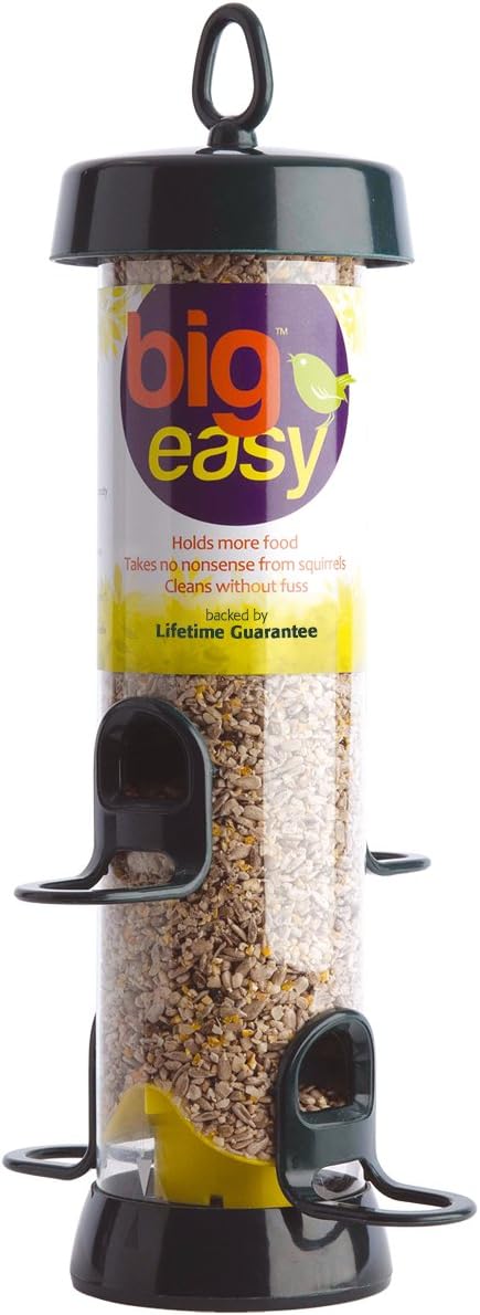 Hanging Bird Feeders For Small Birds - Jacobi Jayne® Bigeasy™ Medium Seed Bird Feeders For Wild And Garden Birds - Squirrel-Resistant Bird Feeder With Built In Hanging Ring?BE-S2G