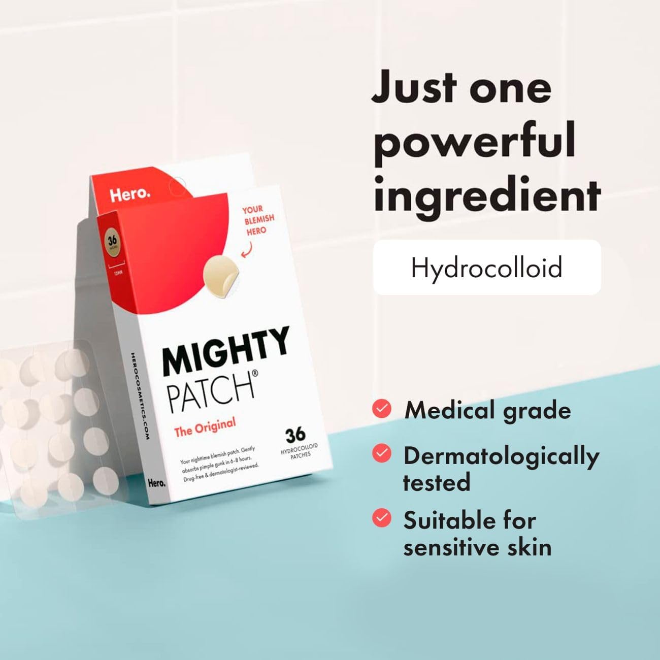 Mighty Patch Original Spot Patches by Hero Cosmetics, Day & Night Time Acne Treatment, Clear Spot Remover Hydrocolloid Patches, Anti Acne Dots, Spot Treatment Pimple Stickers - 72 Pimple Patches : Amazon.co.uk: Beauty