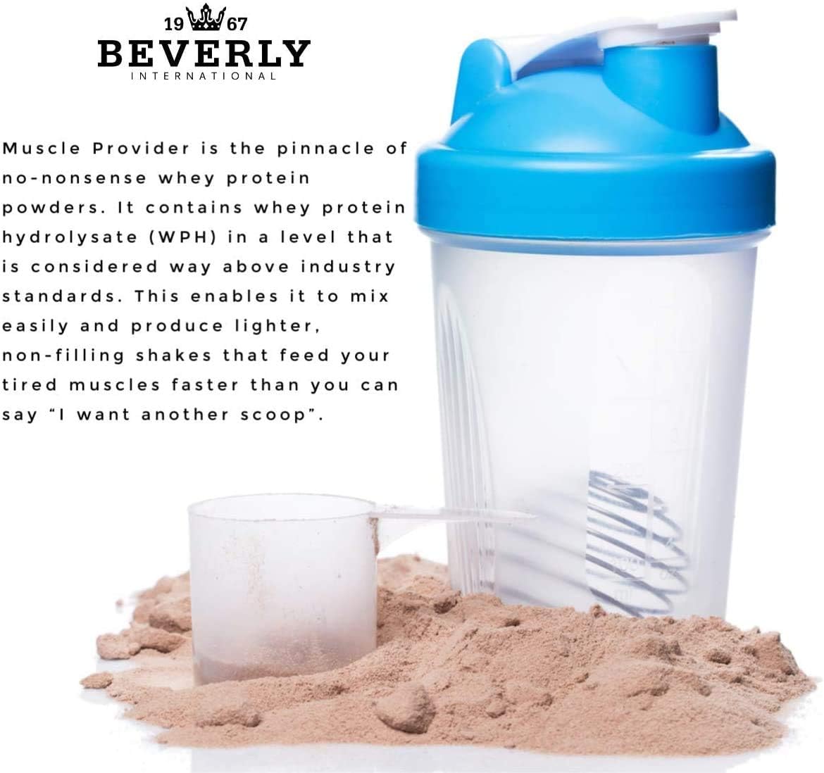 Beverly International Muscle Provider, 30 Servings, Chocolate. Super-Fast-Absorbing Whey Protein Powder For Recovery, Lean Muscle. Fills Your Muscles, Not Your Stomach. Tastes Like Ice Cream