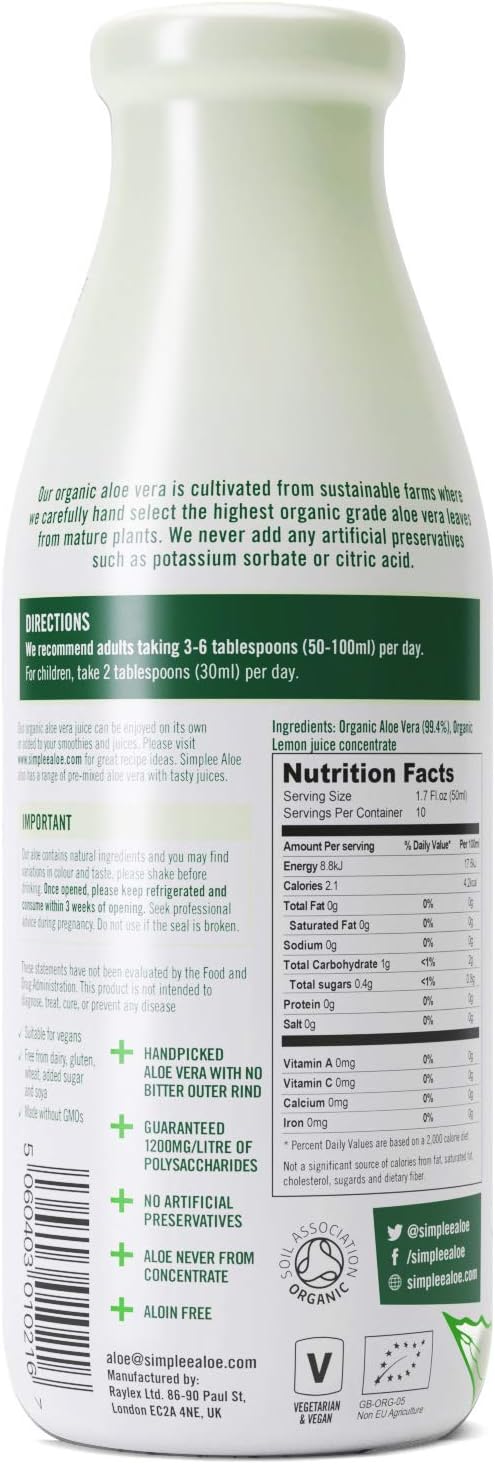 Simplee Aloe Health Supplement - Plain Simplee Aloe Aloe Vera Juice - 500Ml (Pack Of 1)