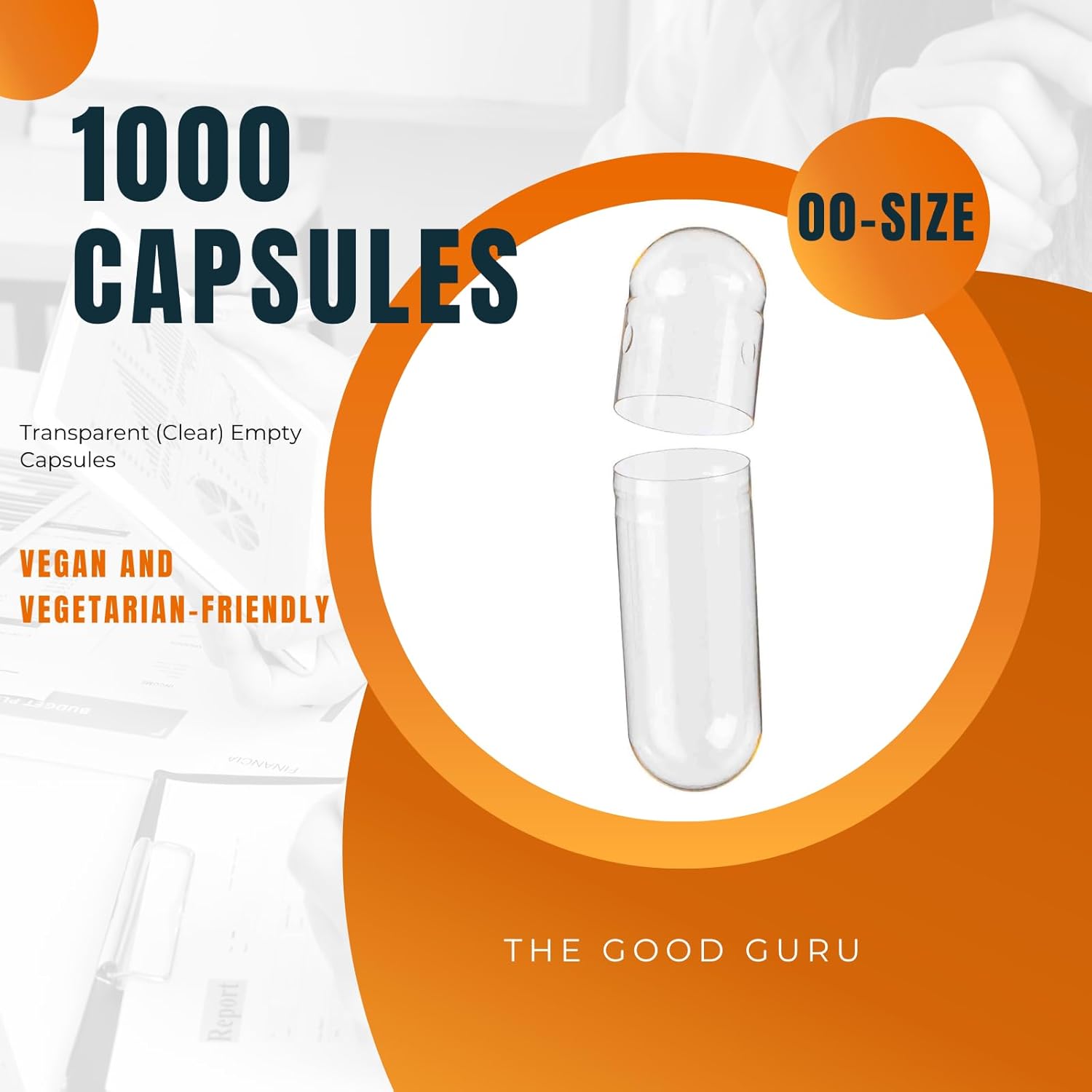 The Good Guru Vegetarian Empty Clear Capsules -1000 Qnt - Size 00 Vegan | Plant Based Vegetarian Capsule | Compatible with Capsule Filling Machine (Transparent, 1000) : Amazon.co.uk: Health & Personal Care