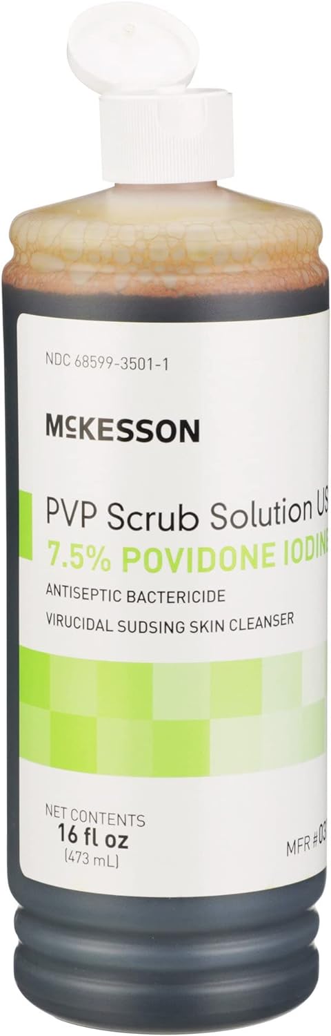McKesson PVP Scrub Solution USP, 7.5% Povidone-Iodine, 16 oz, 1 Count