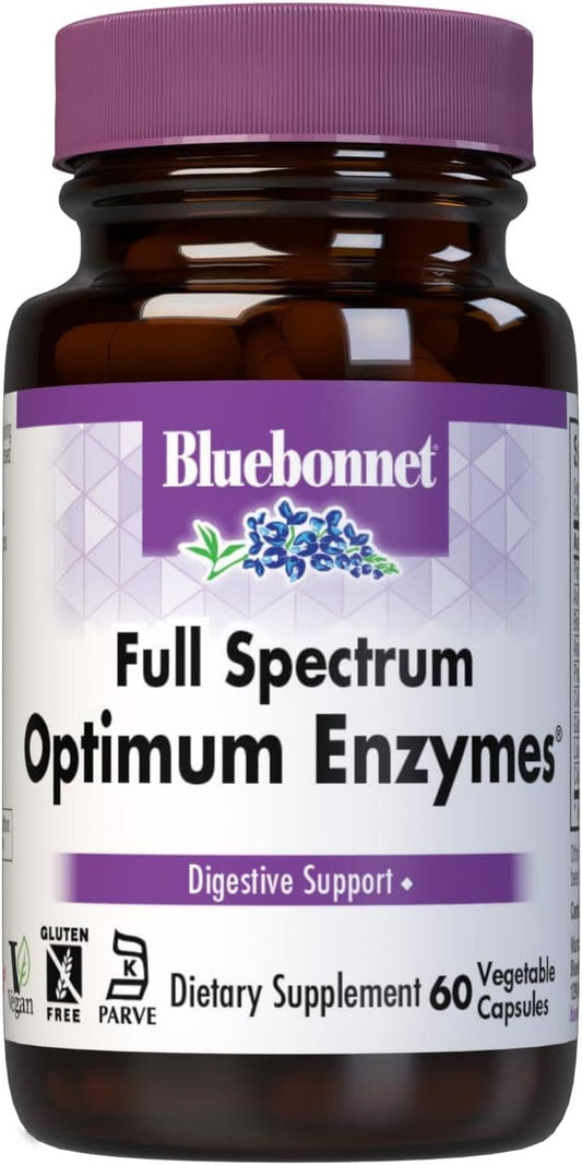 Bluebonnet Full Spectrum Optimum Enzymes Vegetarian Capsules, 60 Count : Health & Household