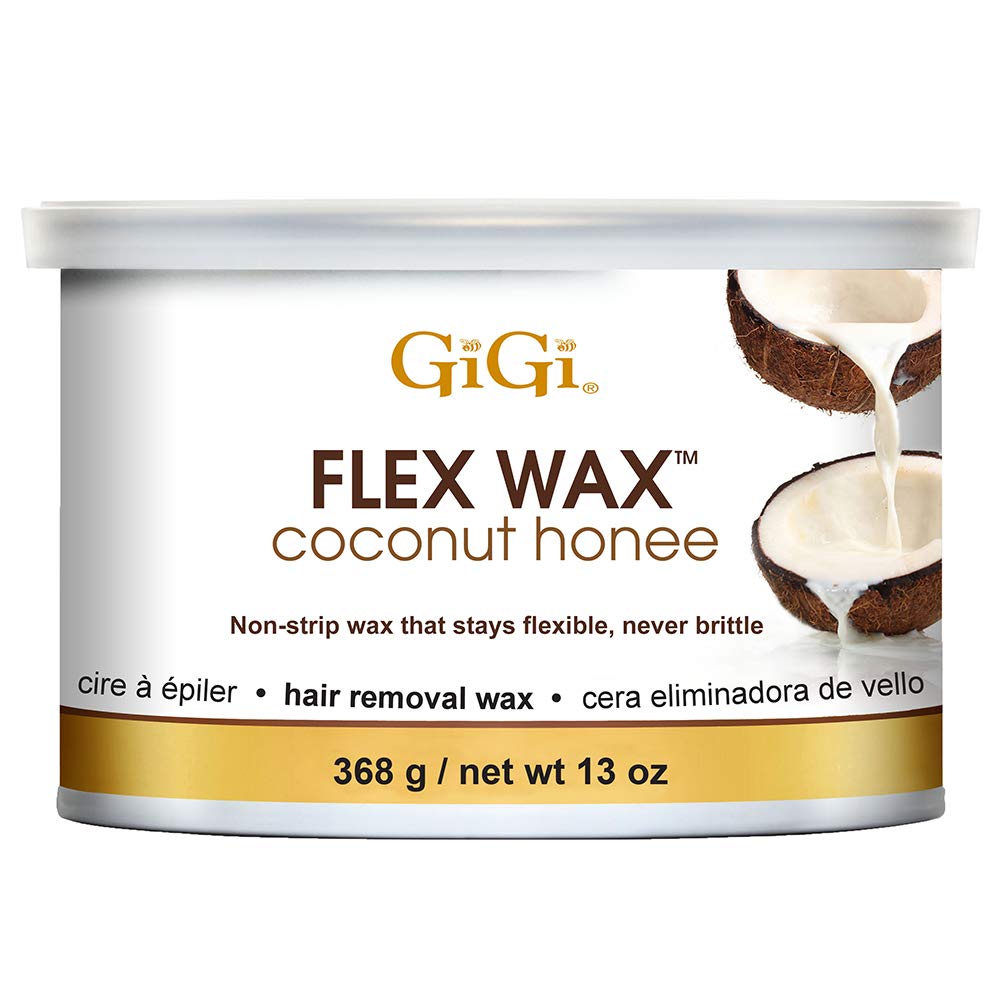 Gigi Coconut Honee Flex Wax, Hard Wax For Face And Body, Non-Strip, Sensitive To Normal Skin,13 Oz. 1-Pack