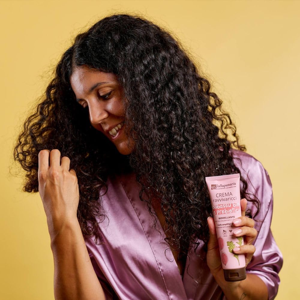 La Saponaria Curl Reviving Cream, Anti-Frizz, Leave-In, Curly Hair, Strengthing, Sotftening, Natural, Vegan, Cruelty-Free, Bio Plastic, Organic, 150Ml