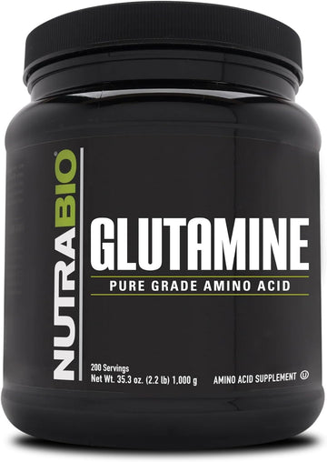 NutraBio L-Glutamine Powder - Amino Acid - Pure Grade: Absolutely no Additives, Fillers or Excipients! - Muscle Recovery Supplement - (1000 Grams)