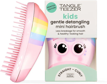 Tangle Teezer |The Original Mini Detangling Hairbrush | Palm Size Perfect For Kids & Travelling | Ideal For Wet & Dry Hair |Reduces Flyaways | Tropicana Green