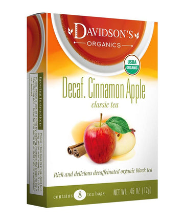 Davidson'S Organics, Decaffeinated Cinnamon Apple, 8-Count Tea Bags, Pack Of 12