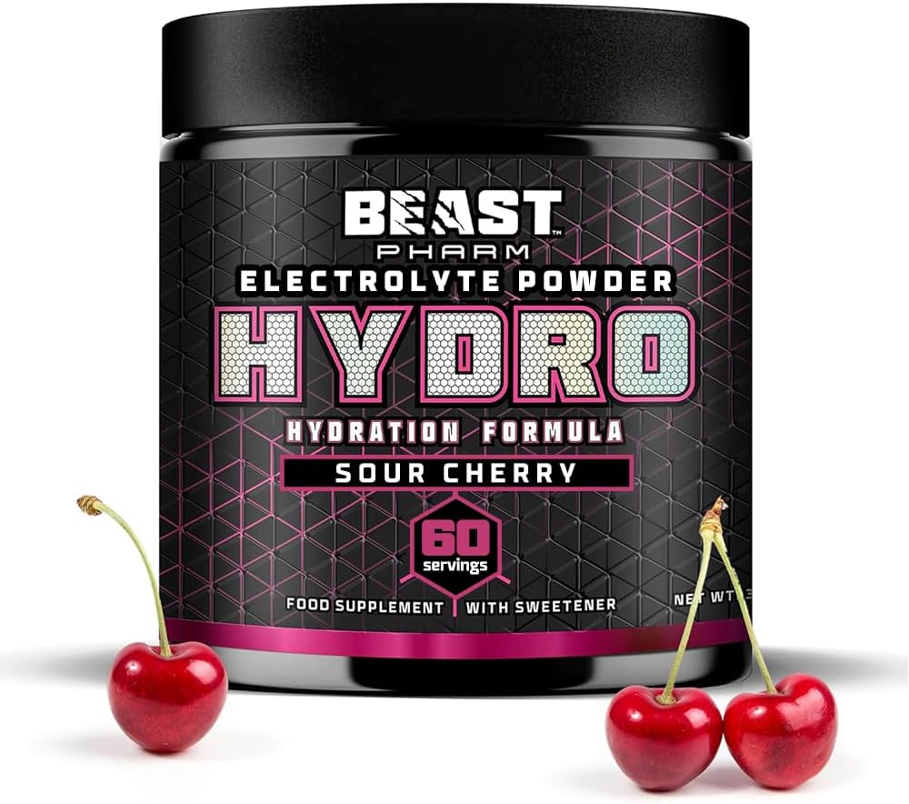 Beast | Electrolytes Powder | 60 Servings Keto Hydration Drinks With Potassium | 360G, Sour Cherry