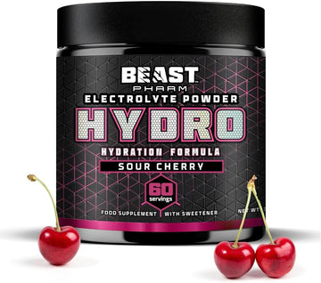 Beast | Electrolytes Powder | 60 Servings Keto Hydration Drinks With Potassium | 360G, Sour Cherry