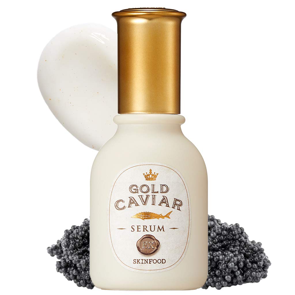 SKINFOOD Gold Caviar EX Serum 50ml - Concentrated Caviar & Gold with Nourishing Serum For Dry, Sagging, and Aging Skin - Best Illuminating Moisturizers - Wrinkle & Pimple Reducer (1.69 fl.oz)