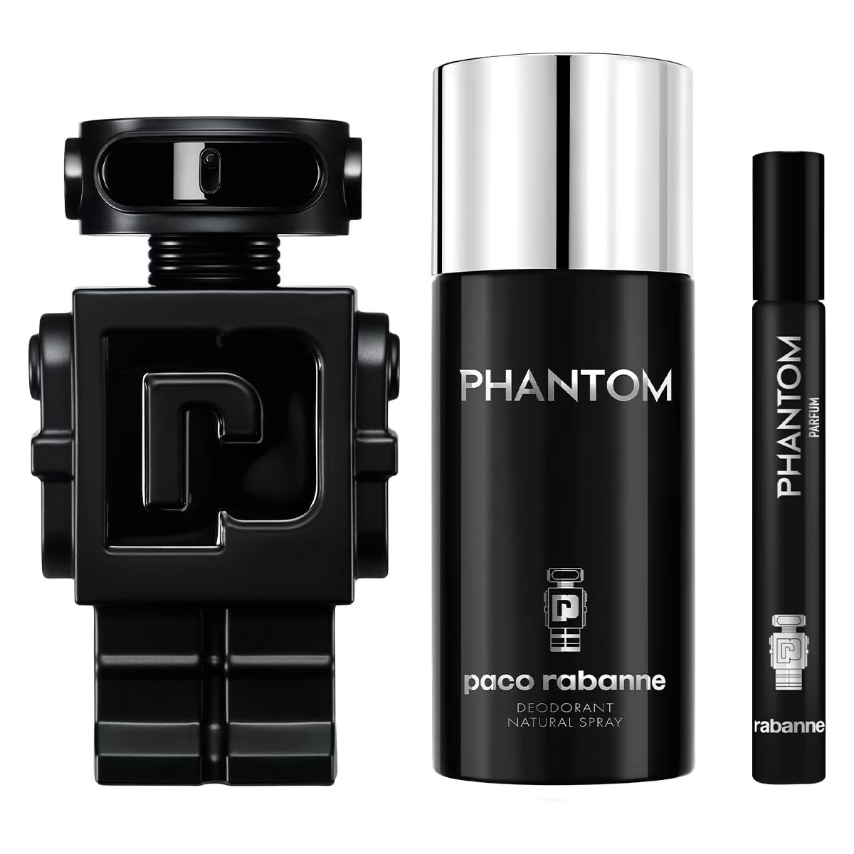 Paco Rabanne Phantom 3-Piece Set For Men, (3.4 Oz Parfum + 5.1 Oz Deodorant Spray + 0.33 Oz Parfum Travel Spray) : Beauty & Personal Care