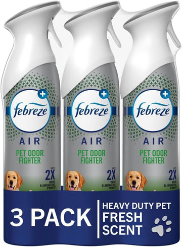 Febreze Air Freshener Spray, Heavy Duty Pet Odor Fighter for Home, Pet Air Freshener, Pet Friendly, Odor Fighter for Strong Odor, 8.8 Oz (Pack of 3)