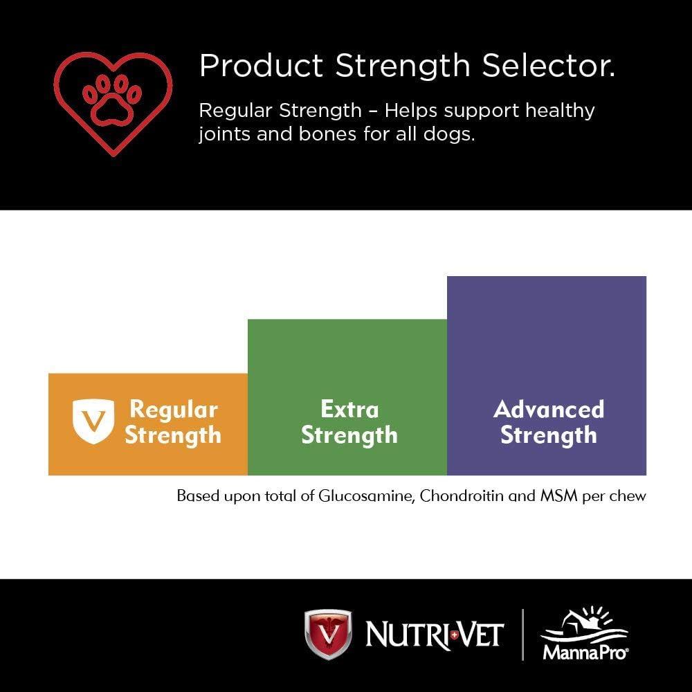 Nutri-Vet Hip & Joint Chewable Dog Supplements | Formulated with Glucosamine & Chondroitin for Dogs | 180 Count : Pet Bone And Joint Supplements : Pet Supplies