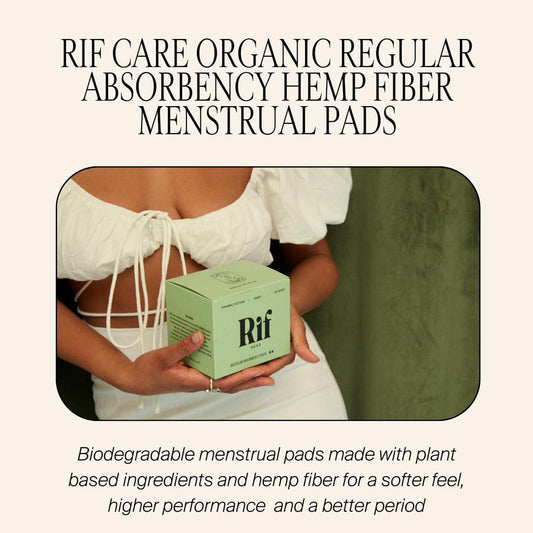 Organic Menstrual Pads Feminine Hygiene Hemp Fiber Biodegradable with Wings, Regular Absorbency, 14 Count