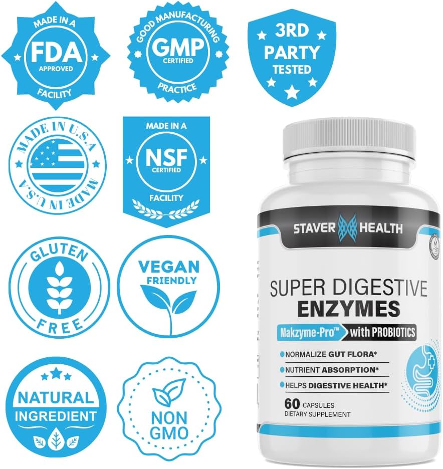 Staver Health Super Digestive Enzymes Capsules : Health & Household