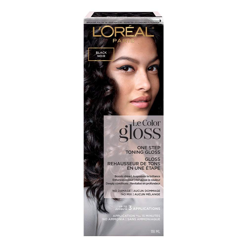 L'Oreal Paris Le Color One Step Toning Hair Gloss, Black Noir, 4 Ounce