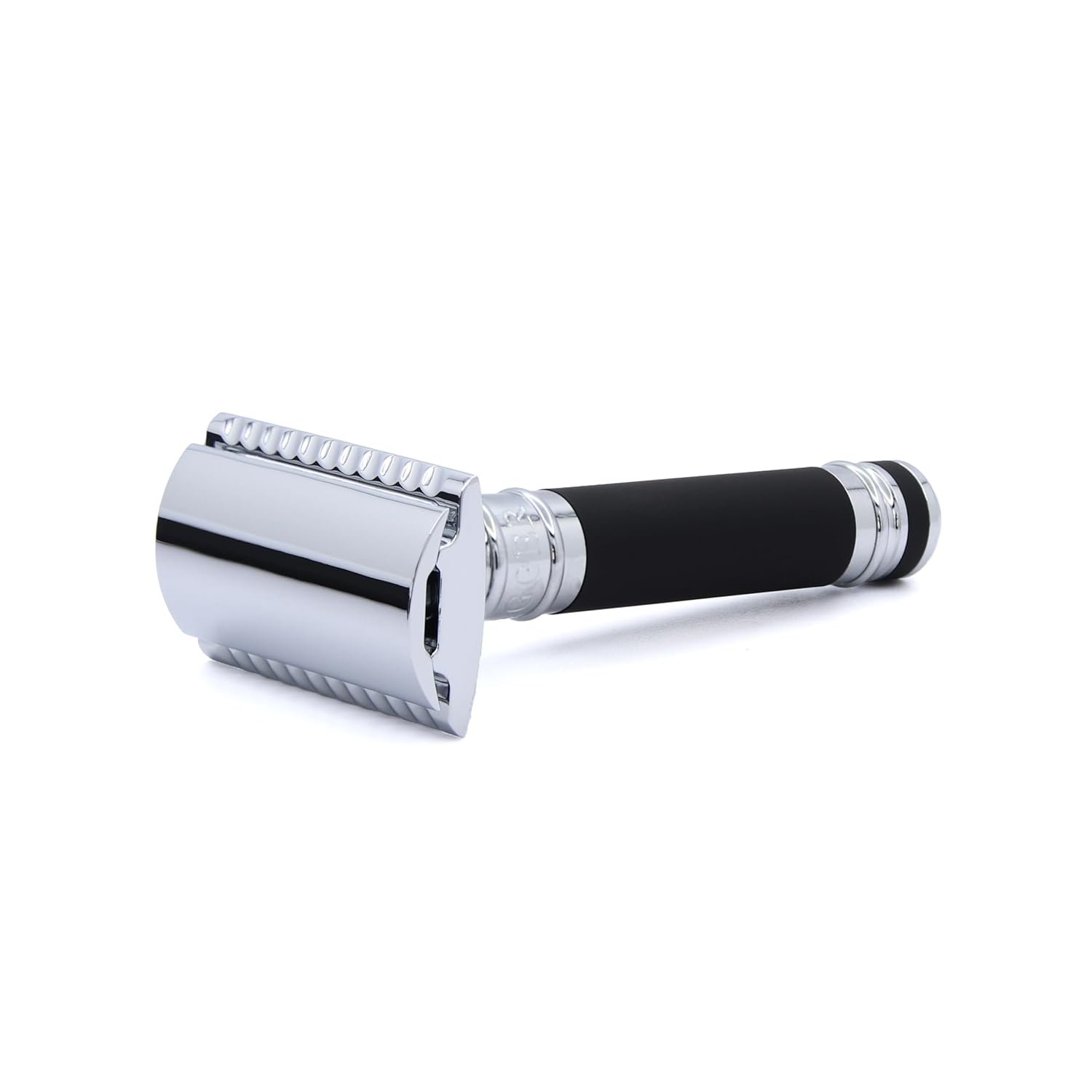 Edwin Jagger Des86Rcblamz Short Handled Classic Double Edge Manual Eco-Friendly And Reusable Safety Razor For Men And Women For Shaving Cream Or Soap Fits All De Razor Blades (Black Rubber Coated) : Beauty & Personal Care