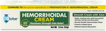 Globe Hemorrhoidal Cream, Phenylephrine Hcl, Pramoxine With Aloe, Relief From Burning, Itching And Discomfort Of Hemorrhoids, 1.8 Ounces