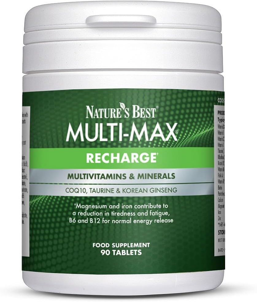 Nature'S Best Multi-Max Recharge Multivitamin - With Vitamin B, C And Zinc - Energy & Immune Support - Uk Made - 90 Tablets (1 Month'S Supply)
