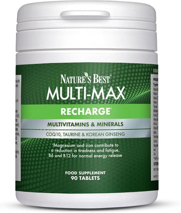 Nature'S Best Multi-Max Recharge Multivitamin - With Vitamin B, C And Zinc - Energy & Immune Support - Uk Made - 90 Tablets (1 Month'S Supply)