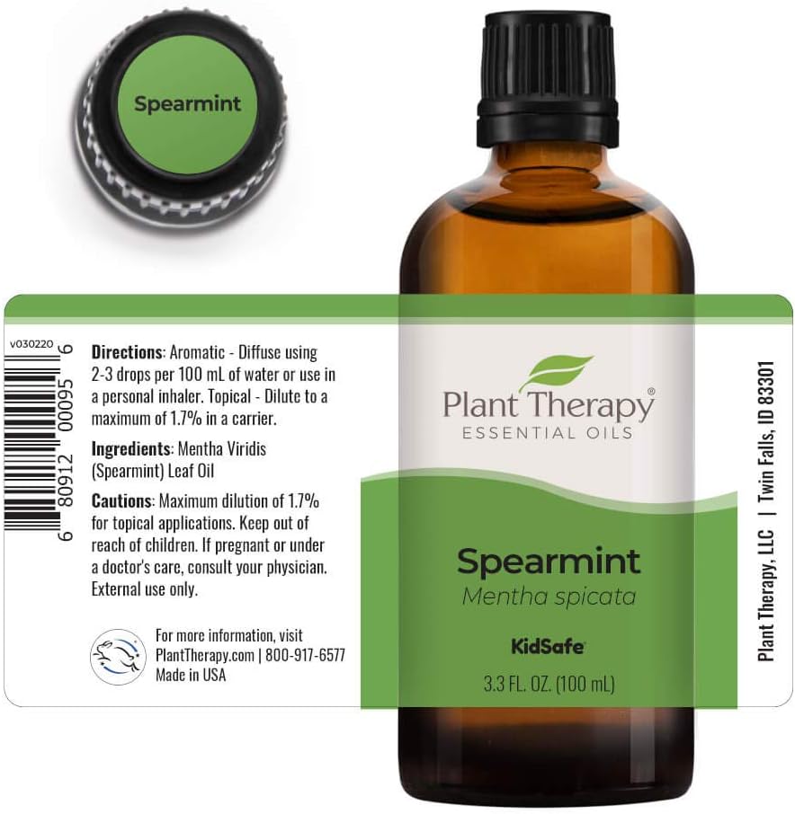 Plant Therapy Spearmint Essential Oil 100 mL (3.3 oz) 100% Pure, Undiluted, Therapeutic Grade : Health & Household