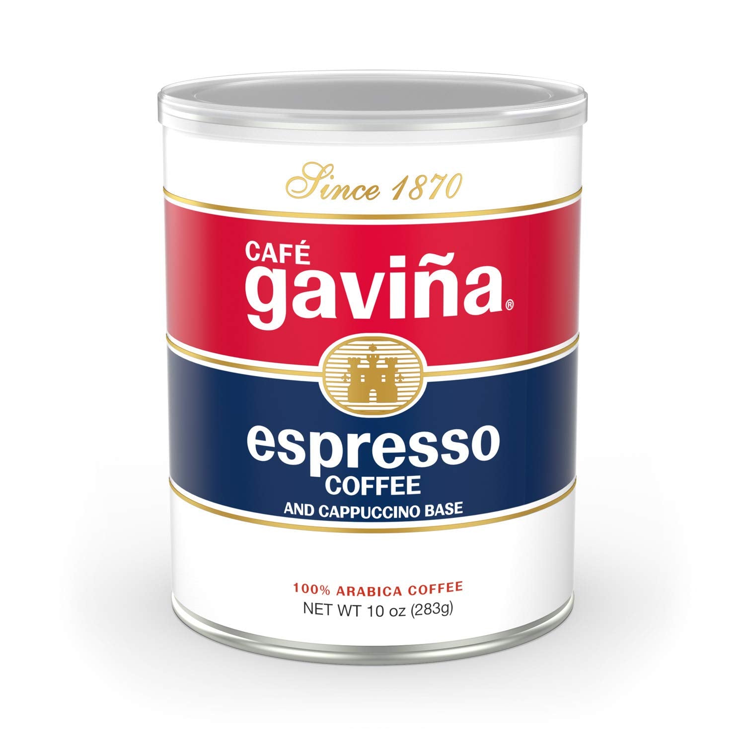 Café Gaviña Espresso Roast Ground Coffee: Rich, Dark Roast Blend With Spicy, Dark Chocolate Notes -For Espresso Machines, Lattes, And Cappuccinos- 10 Oz Can