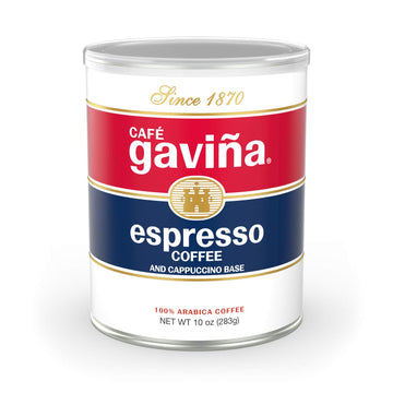 Café Gaviña Espresso Roast Ground Coffee: Rich, Dark Roast Blend With Spicy, Dark Chocolate Notes -For Espresso Machines, Lattes, And Cappuccinos- 10 Oz Can