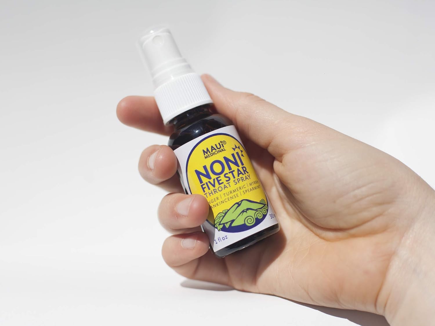 Maui Medicinal Herbs Throat Spray Noni 5 Star Combination: Ginger, Turmeric, Frankincense, Myrrh And Perilla : Health & Household