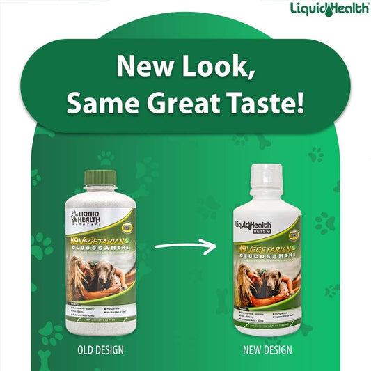 Liquidhealth 32 Oz K9 Vegetarian Liquid Glucosamine For All Dogs Canines - Chondroitin, Msm, Omega 3, Anti Oxidants Hyaluronic Acid – Joint Health, Dog Vitamins Hip Joint Juice, Joint Oil-2Pack