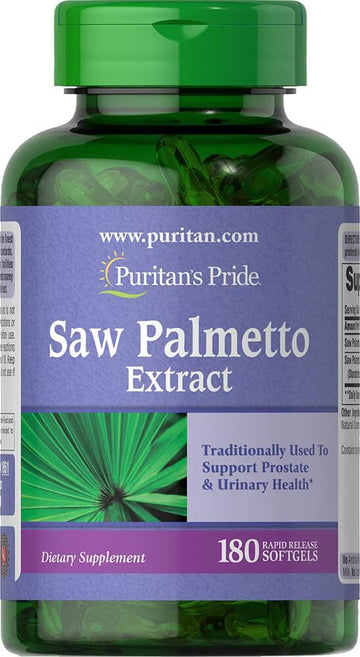 Puritan'S Pride Saw Palmetto Extract, Supports Urinary Function And Promotes Prostate Heatlh,Softget 180 Count