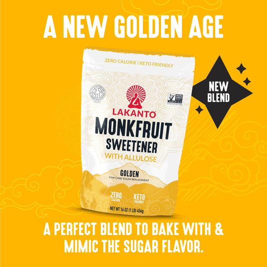 Lakanto Bulk Golden Monk Fruit Sweetener With Allulose - Bulk Raw Cane Sugar Substitute, Baking, Extract, Sugar Replacement (Golden - 20 Kg)
