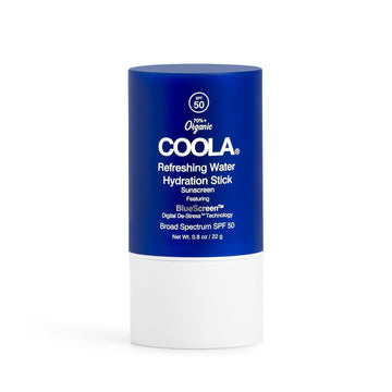 Coola Organic Refreshing Water Stick Face Moisturizer With Spf 50, Dermatologist Tested Face Sunscreen With Plant-Derived Bluescreen Digital De-Stress Technology, 0.8 Oz