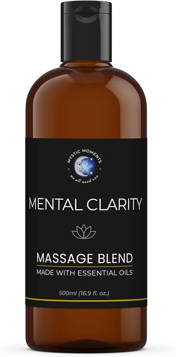 Mystic Moments | Mental Clarity Aromatherapy Massage Oil Blend 1 litre - Natural Massage Blend Made with Essential Oils for Spa & Massage Therapy