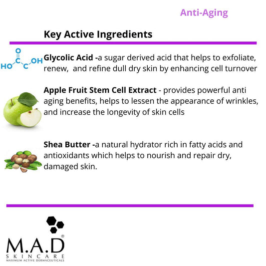 M.A.D Skincare Anti-Aging Youth Transformation Glycolic Moisturizer 7%
