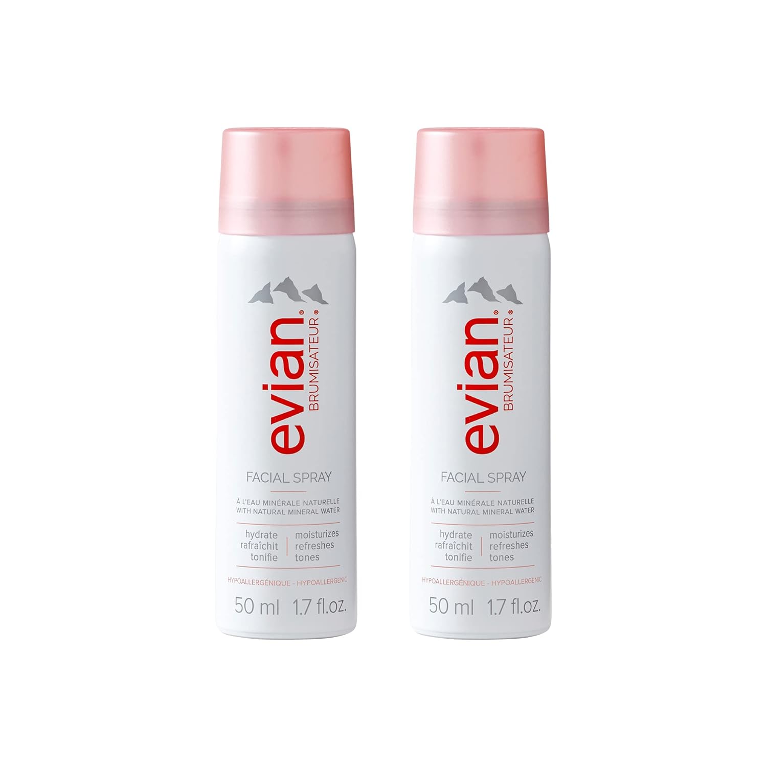 Evian Facial Spray Travel Duo 1.7 Fl Oz (Pack Of 2)