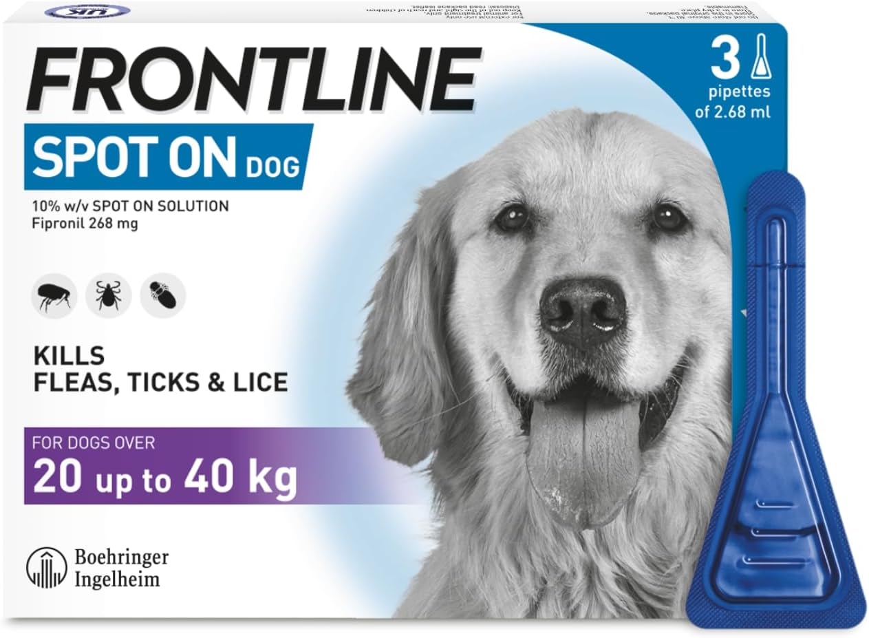 Frontline Spot On Flea & Tick Treatment For Large Dog (20-40Kg) 3 Pipettes