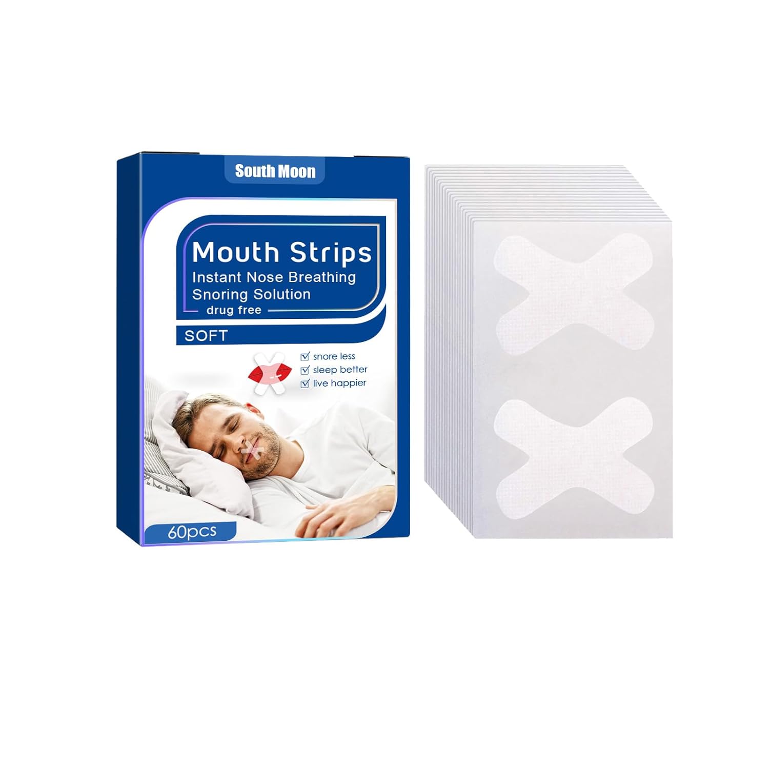 Mouth Strips For Sleeping - Anti-Snoring Mouth Tape for Sleeping | Improves Nose Breathing & Enhances Restful Sleep (60 Pieces)