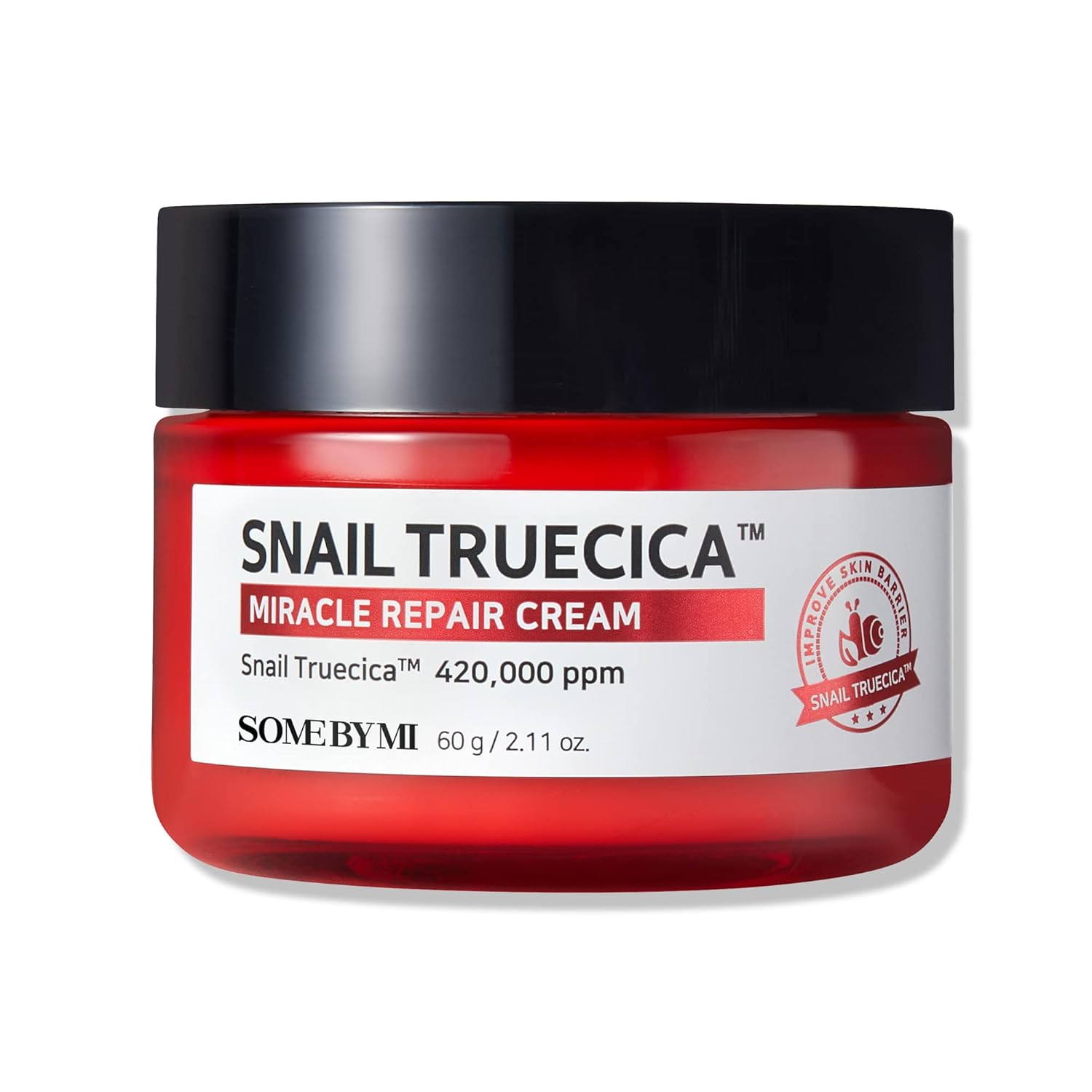 Some By Mi Snail Truecica Miracle Repair Cream - 2.02Oz, 60Ml - Made From Snail Mucin For Sensitive Skin - Daily Repair Face Moisturizer For Acne Marks And Strengthen Skin Barrier - Korean Skin Care