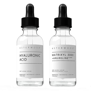 Asterwood Naturals Hyaluronic Acid And Matrixyl 3000 + Argireline Serum 1Oz