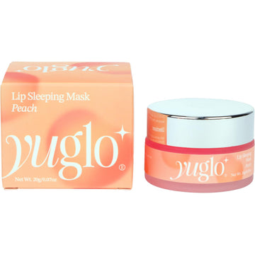 Yuglo Lip Sleeping Mask With Multi-Peptides | Peach Flavor | Hydrating & Plumping Lip Treatment For Dry, Chapped Lips | Nourishes & Moisturizes | Overnight Lip Repair