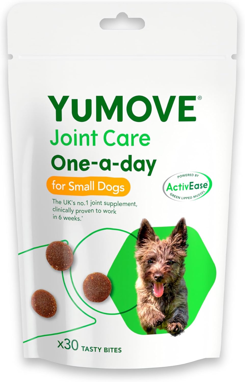 YuMOVE ONE-A-DAY Chews For Small Dogs | Joint Supplement for Stiff Dogs with Glucosamine, Chondroitin, Green Lipped Mussel | 30 Chews - 1 Month supply?YMCS30