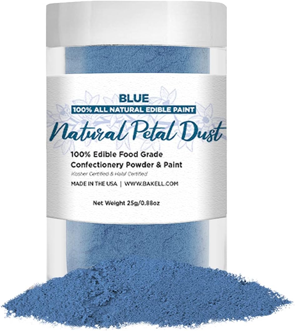 Bakell'S Blue Petal Dust & Paint - (25G, 1X Jar) | Edible Glitter For Baking, Decorating, And Painting