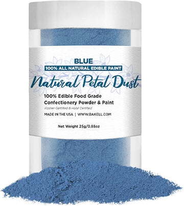 Bakell'S Blue Petal Dust & Paint - (25G, 1X Jar) | Edible Glitter For Baking, Decorating, And Painting